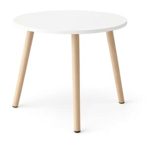 Tavolino basso rotondo in legno da salotto