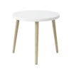 tavolino-basso Tavolino rotondo bianco 38x38x39 cm con 3 gambe in legno naturale design moderno