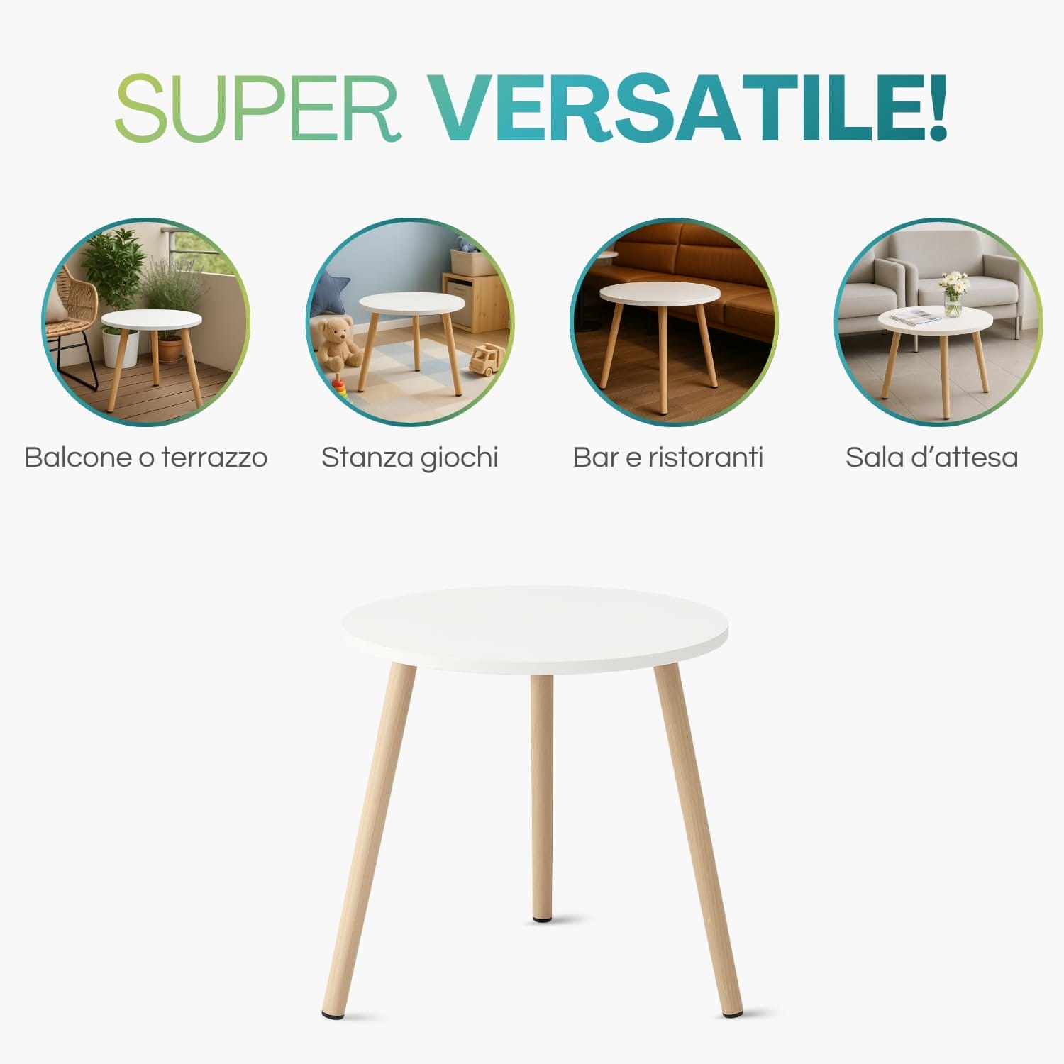 Tavolino multiuso Paluplus, perfetto per interni ed esterni in vari ambienti