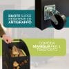 portalegna-con-ruote-dettagli Dettaglio ruote antigraffio e maniglia portalegna per trasporto pratico