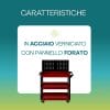 portattrezzi-caratteristiche (1) Carrello portautensili in acciaio verniciato rosso e nero con pannello forato