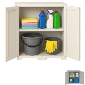 Armadietto basso in plastica a 2 ante