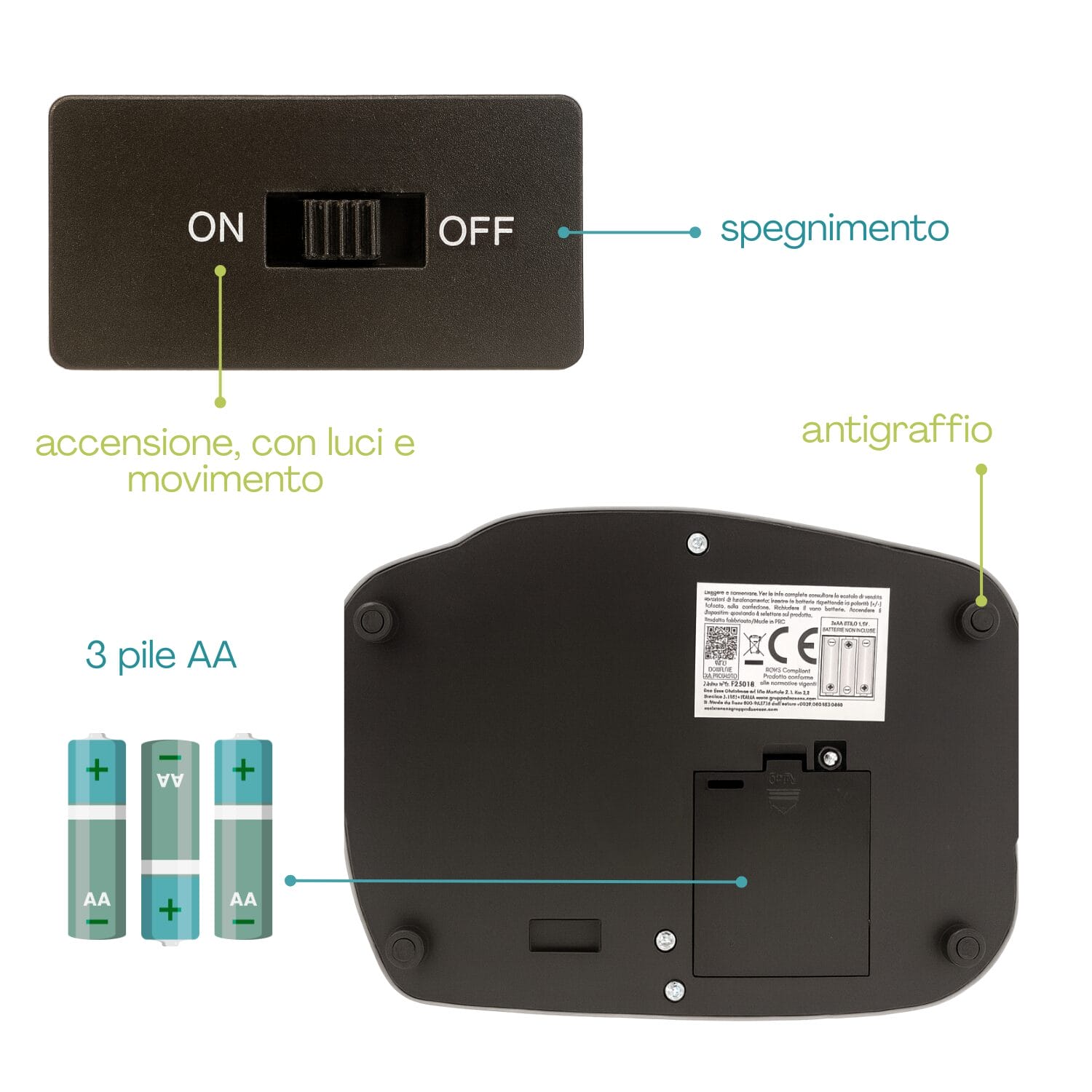 villaggi natale giostrine Base villaggio natalizio Paluplus con interruttore, luci e vano batterie AA