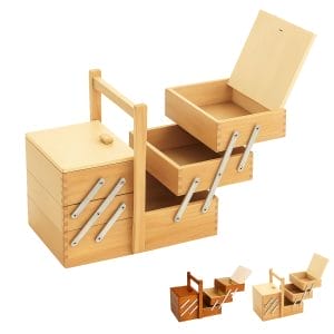 Cestino porta cucito in legno 34x23x29 cm