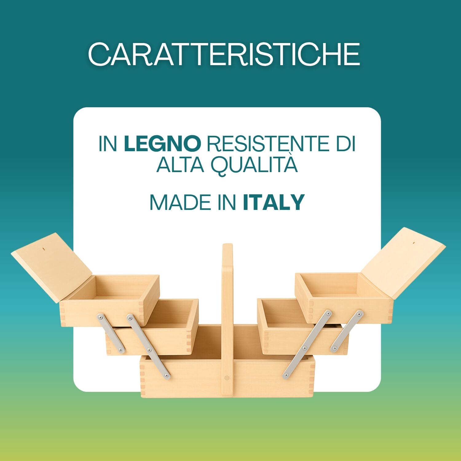 Cassetta portacucito in legno resistente Made in Italy di alta qualità