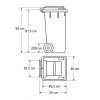 Misure tecniche bidone raccolta differenziata 120 litri con ruote