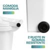Pattumiera con maniglia doppia presa e ruote in gomma con assale in acciaio