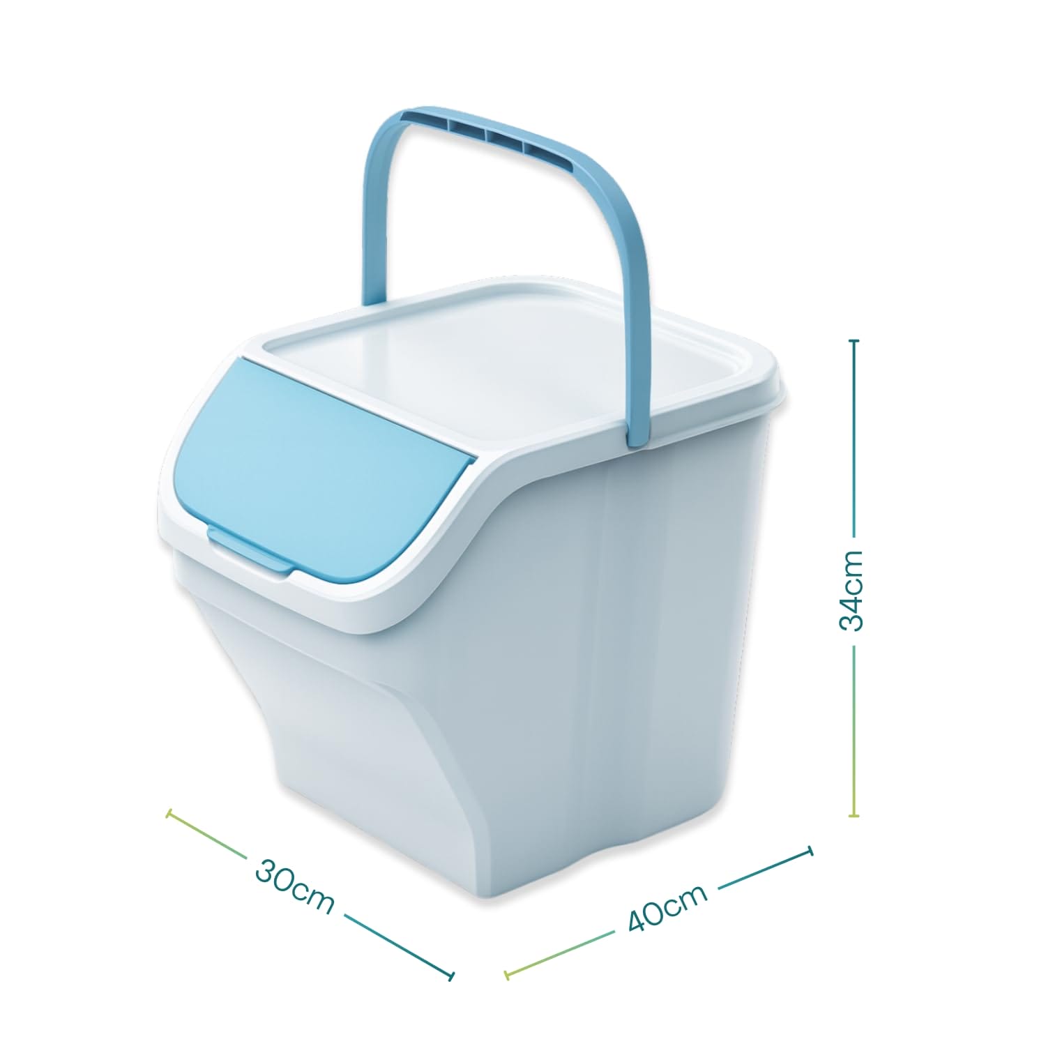 Pattumiera 25L con maniglia e misure 40x30x34 cm per raccolta differenziata