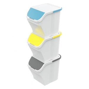 Pattumiera a torre per raccolta differenziata 3 scomparti