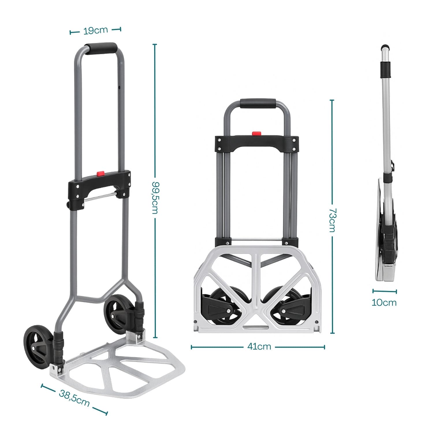 portapacchi a 2 ruote misure Dimensioni carrello portapacchi pieghevole con manico estensibile