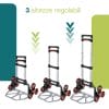 portapacchi a 6 ruote regolabile Carrello saliscale regolabile a 3 altezze con ruote triple e pedana pieghevole