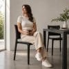 Sedia Nizza antracite con seduta ergonomica per cucina e sala da pranzo