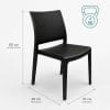 Sedia Nizza antracite impilabile 47x48x80 cm per interno ed esterno