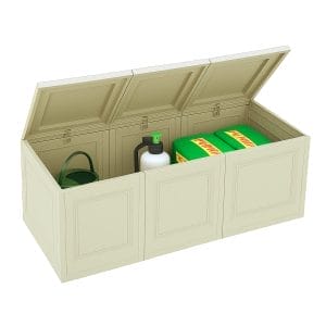 Baule Portaoggetti in Plastica a 3 Moduli 125x40x42 cm Effetto Legno