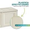 Baule effetto legno angora plastica resistente ai raggi UV e alla ruggine