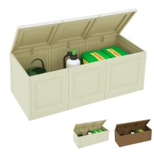 Baule Portaoggetti in Plastica a 3 Moduli 125x40x42 cm Effetto Legno