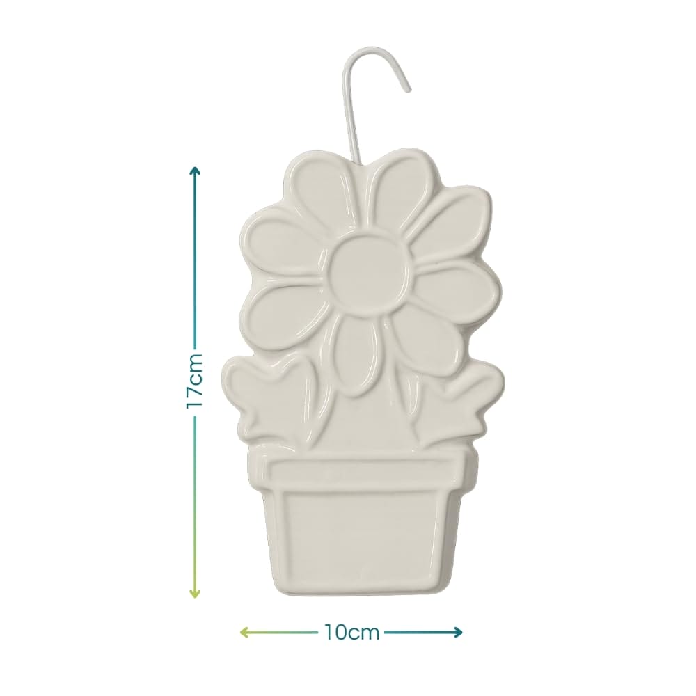 Evaporatore per termosifone a forma di fiore in ceramica bianca con misure 17x10 cm