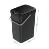 Pattumiera nera 14 litri con misure 28x22x39 cm per cucina e sottolavello