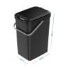 Pattumiera nera 14 litri con misure 28x22x39 cm per cucina e sottolavello