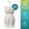 Evaporatore per termosifoni in ceramica bianca a forma di gatto, resistente al calore