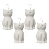 Evaporatori in ceramica a forma di gatto per termosifoni, set 4 umidificatori bianchi