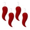 Evaporatori in ceramica a forma di peperoncino per termosifoni, set 4 umidificatori rossi