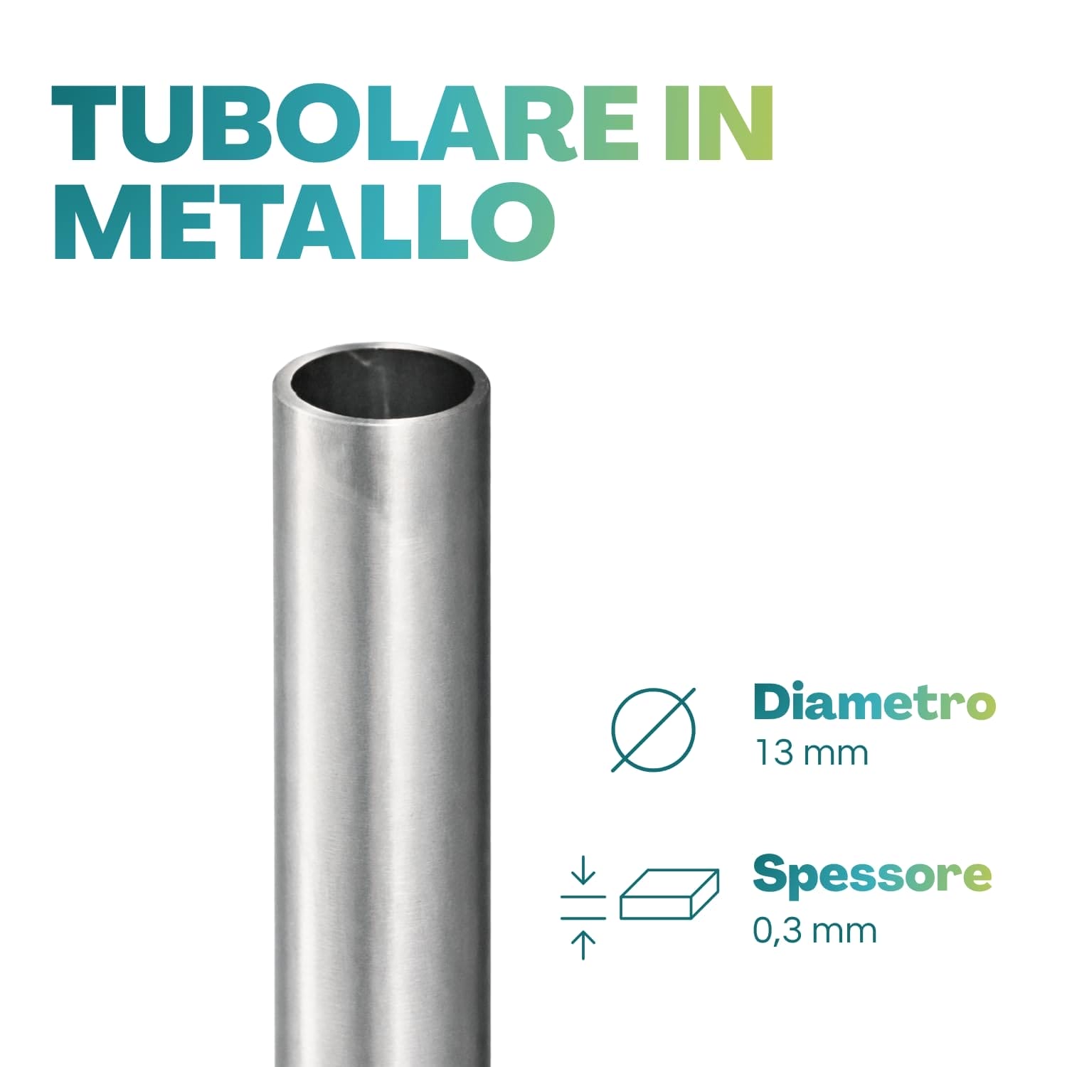Dettaglio tubolare in metallo arco da giardino diametro 13 mm e spessore 0,3 mm