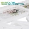 Dettaglio del quadro portafoto FAMILY con protezione frontale in plastica trasparente con pellicola