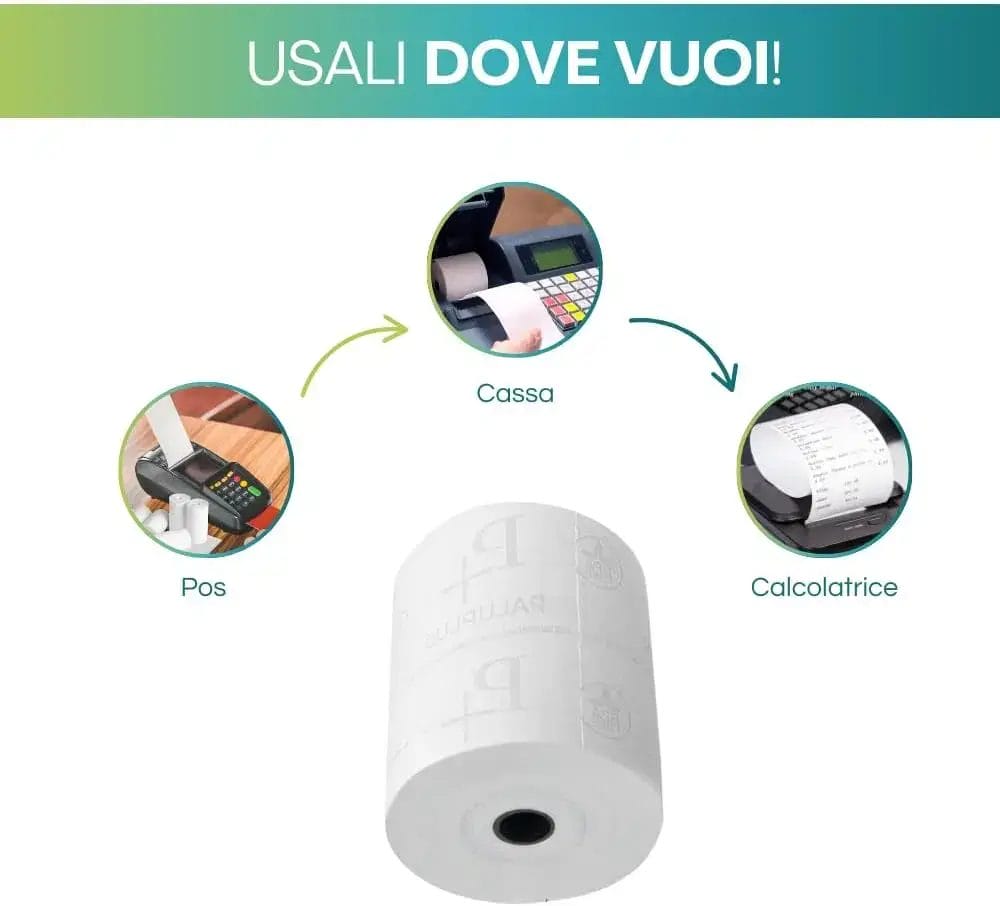 Rotoli termici 80x80 compatibili con POS, registratori di cassa e calcolatrici fiscali