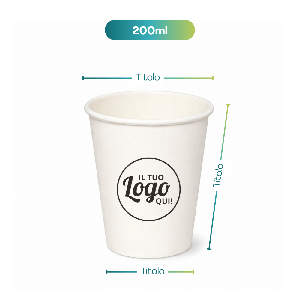 Bicchieri in cartoncino 200 ml personalizzabili con logo per bar