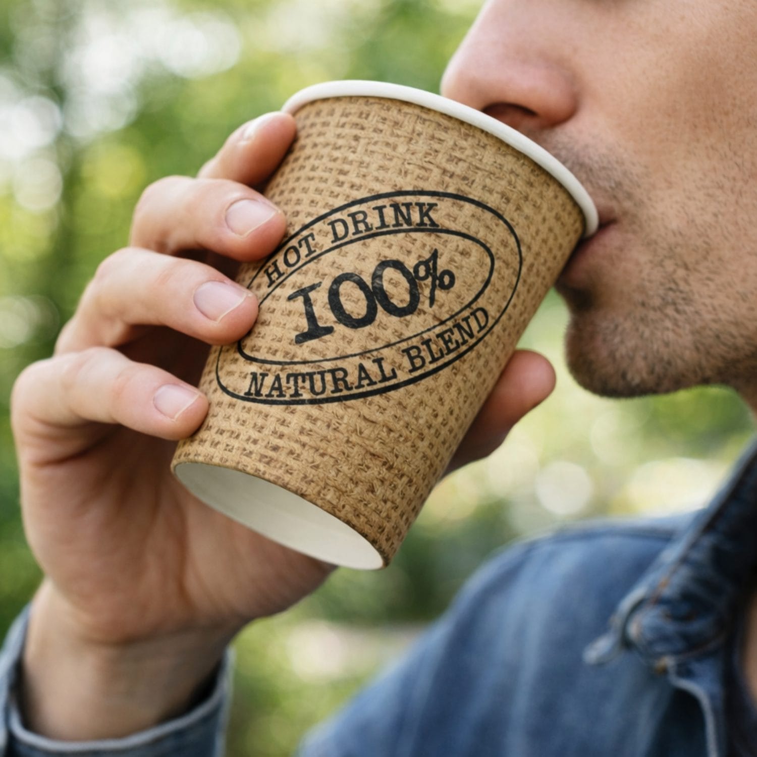 Bicchieri carta Juta 200 ml per caffè biodegradabili resistenti