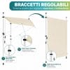 Tenda da sole autoportante regolabile con braccetti laterali e pali telescopici per balcone