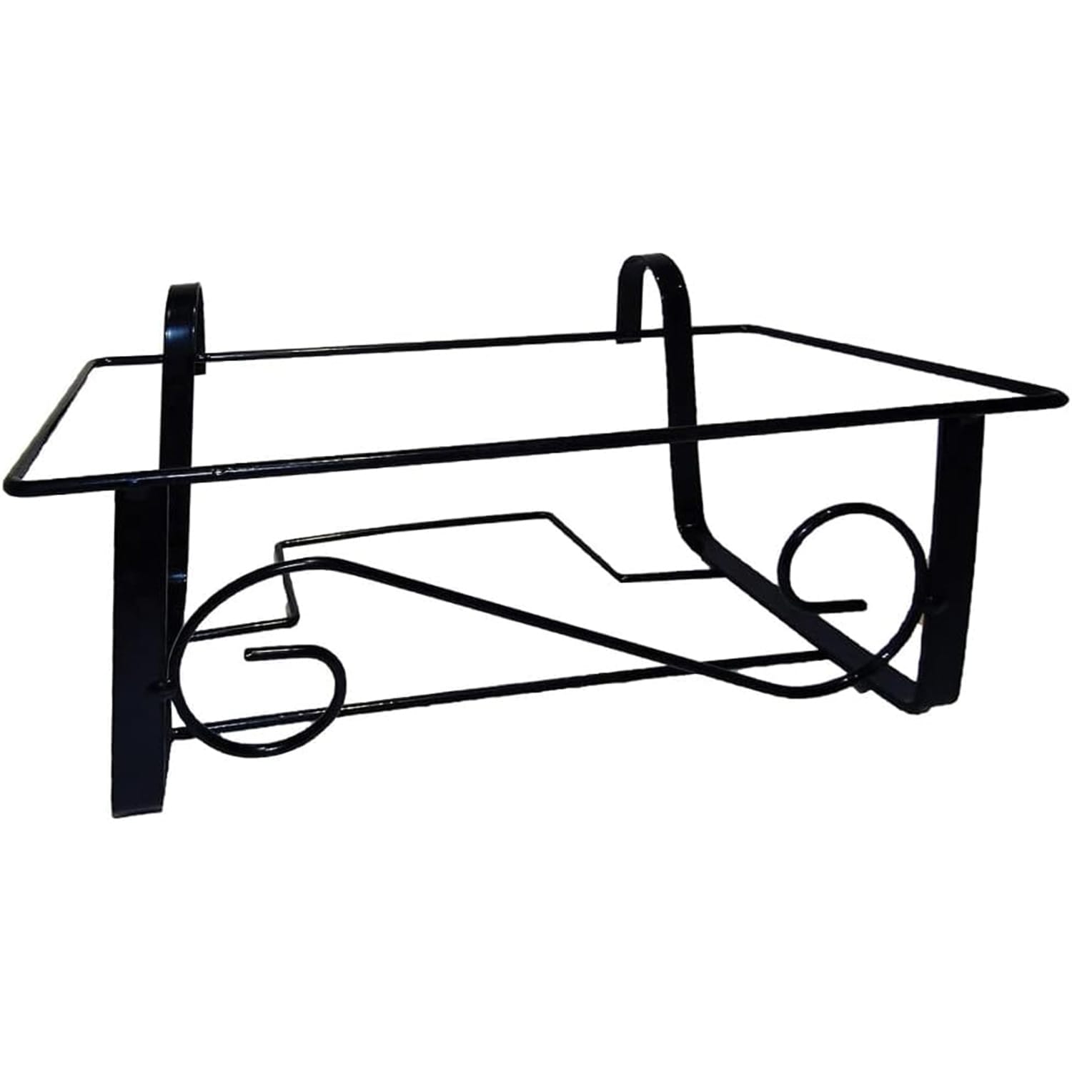 Balconiera in ferro nero portavaso per balcone e finestra design con ricci