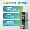 Armadio alto in plastica con ripiani robusti, mobile contenitore resistente anti scivolo