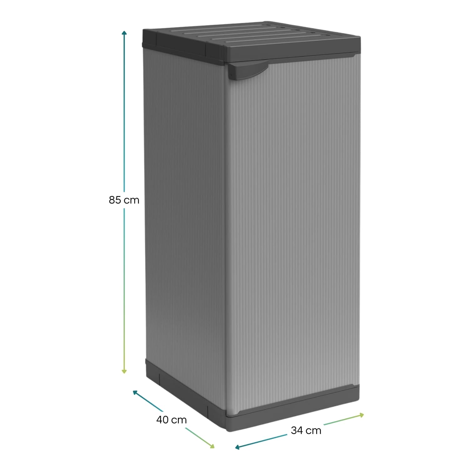 Armadio basso in resina 85x40x34 cm con 1 anta e ripiano, mobile contenitore compatto
