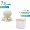 Bomboniera polipetto in ceramica con profumatore e luce LED con scatola 9x9x9 cm