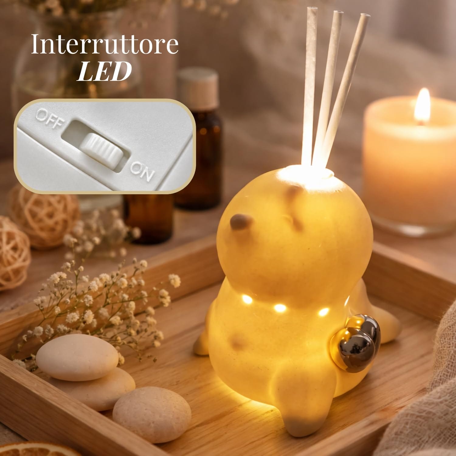 Bomboniera luminosa con profumatore e LED, bomboniera elegante tema mare