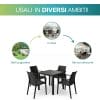 Set da giardino tavolo e 4 sedie effetto rattan ideale per esterno casa terrazzo ristorante