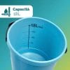 bidoncino pattumiera azzurro 18L con scala graduata interna