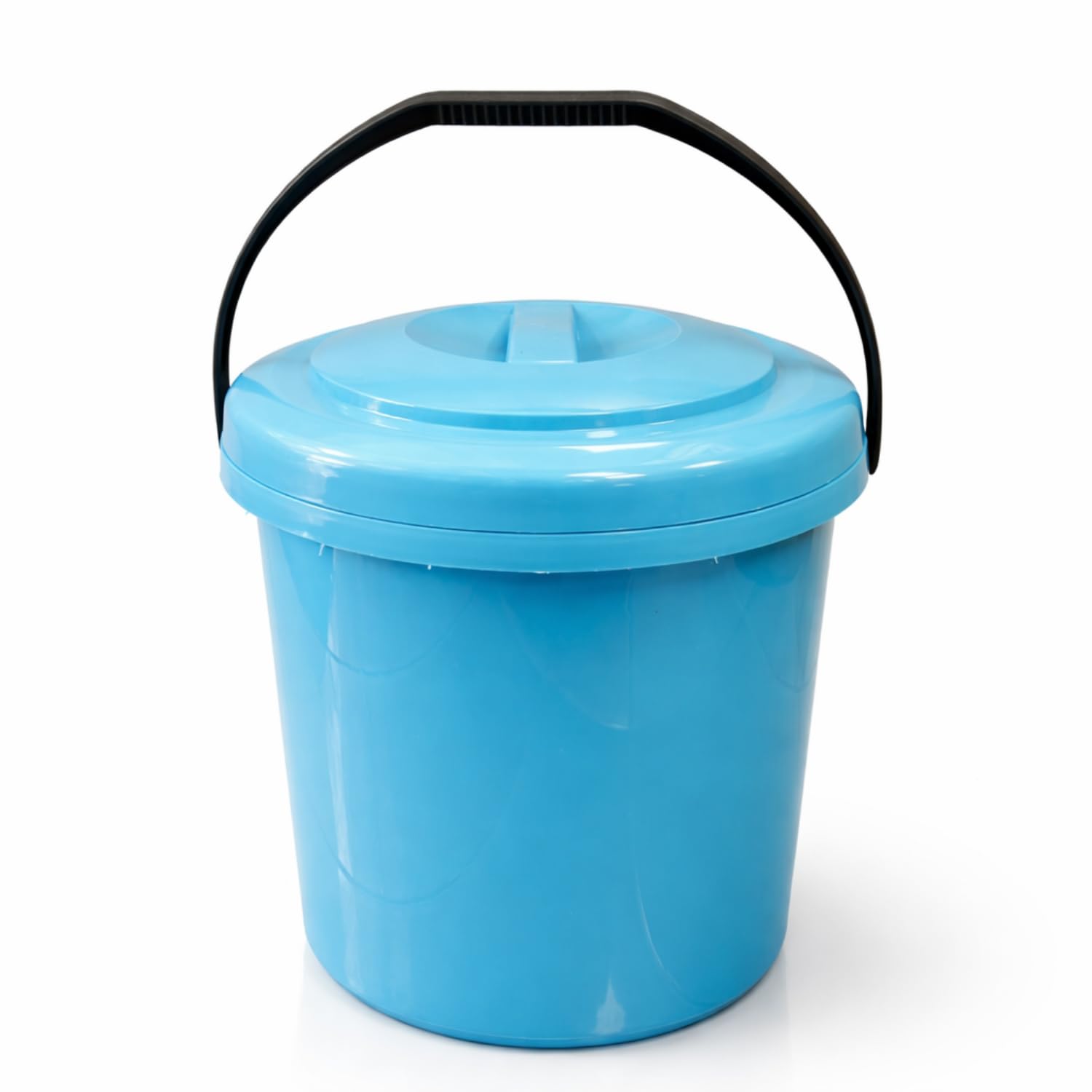 bidoncino pattumiera azzurro 18 litri con coperchio e maniglia