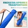 trasporto-sedia-pieghevole-campeggio-blu Sacca per trasporto sedia pieghevole con tracolla inclusa facile da portare per campeggio e spiaggia