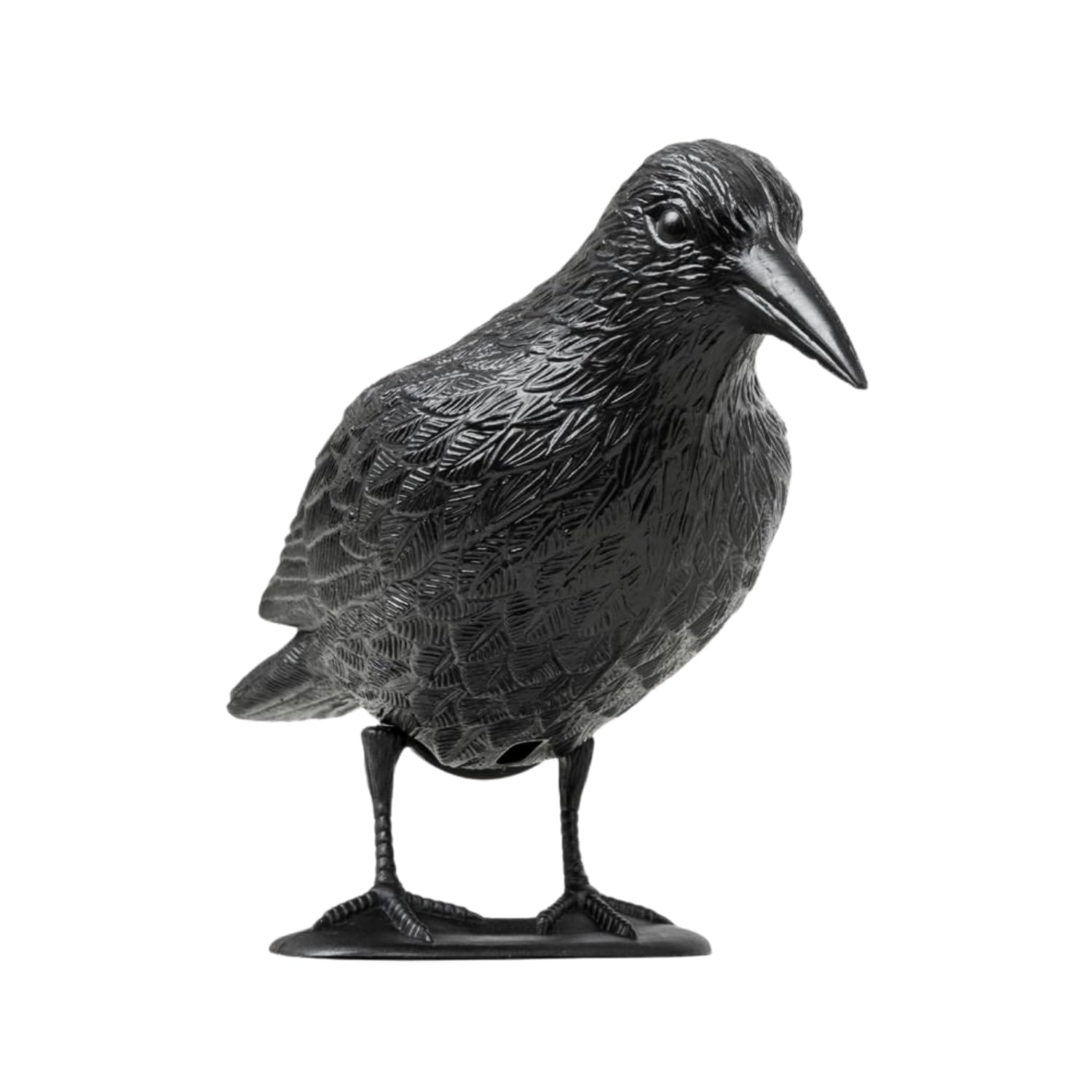 Corvo spaventapiccioni nero in plastica con base, dissuasore uccelli realistico per giardino e balcone