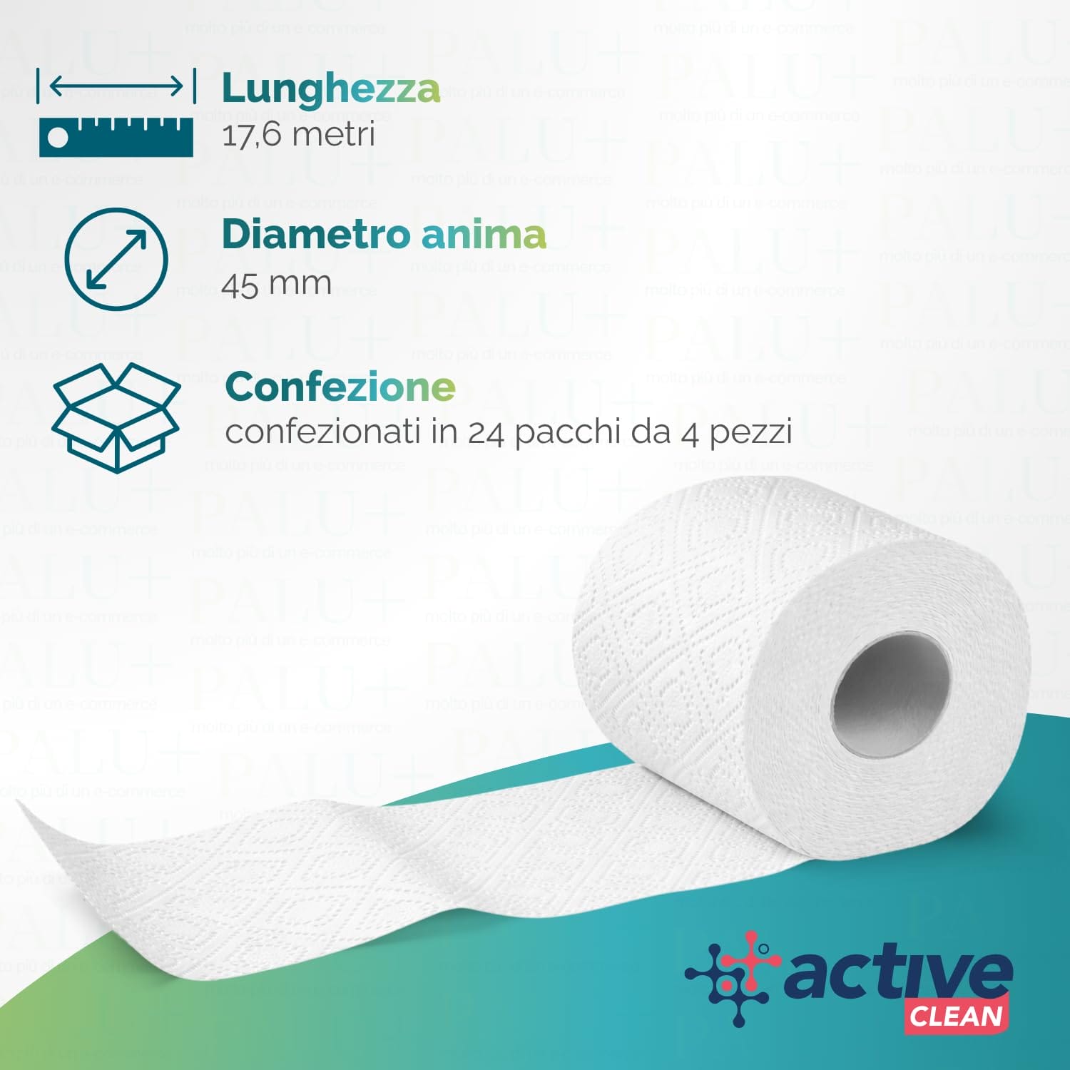 Carta igienica 2 veli 17,6 metri confezione multipla da 24 pacchi