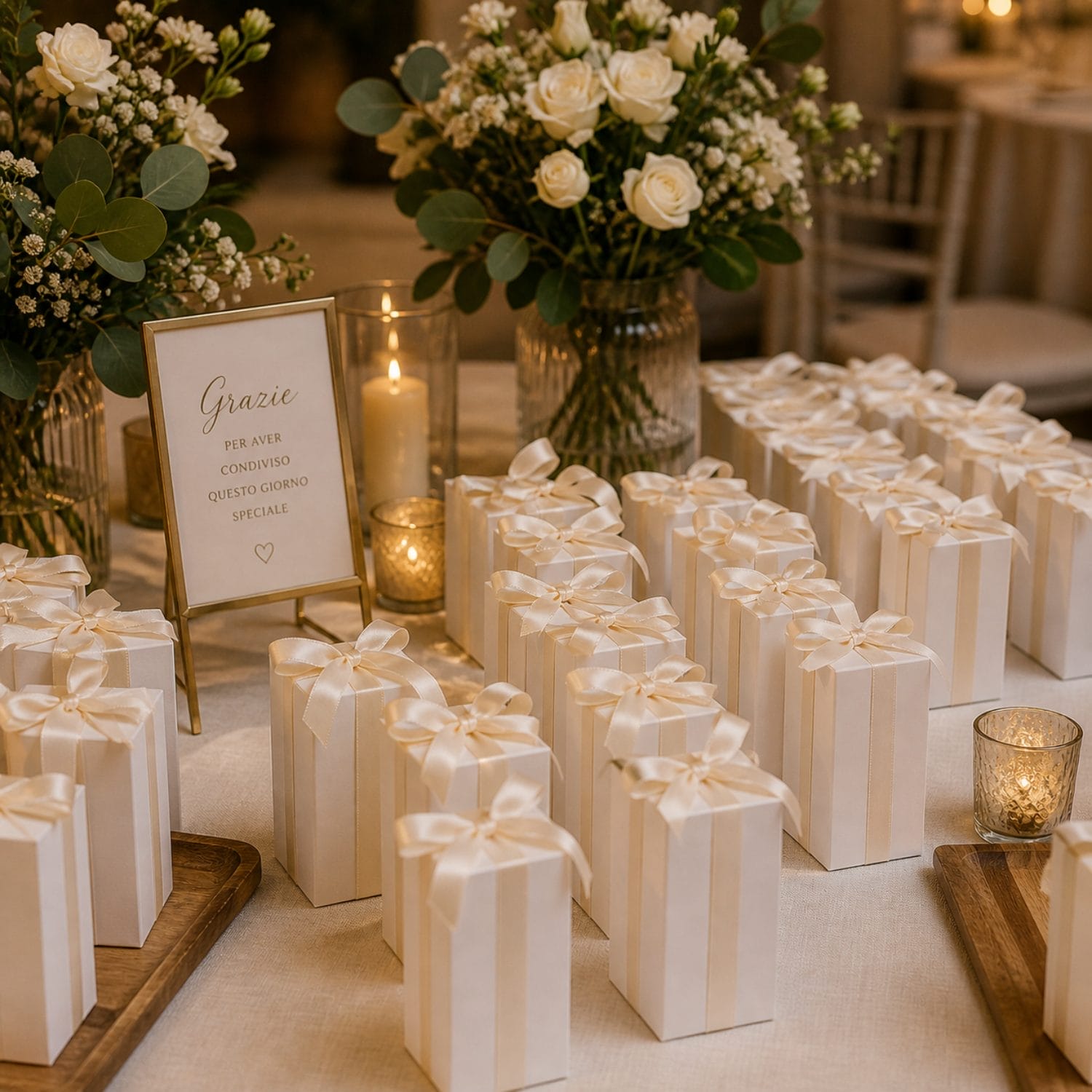 Clessidra regalo con packaging elegante e design raffinato, adatta per matrimonio o comunione.