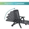 sdraio antracite posizioni Sdraio regolabile in 5 posizioni con schienale reclinabile per massimo comfort.