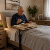 tavolo per computer con ruote Tavolino serviletto regolabile con ruote per mangiare comodamente a letto