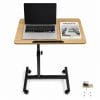 tavolo per computer con ruote Tavolino porta pc con struttura nera e piano in MDF effetto legno per smart working