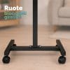 tavolo per computer con ruote rote Tavolino porta pc con ruote bloccabili e piano regolabile ideale per smart working