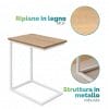 Dettagli materiali tavolino laterale Tavolino laterale con ripiano in MDF effetto legno e struttura in metallo robusta