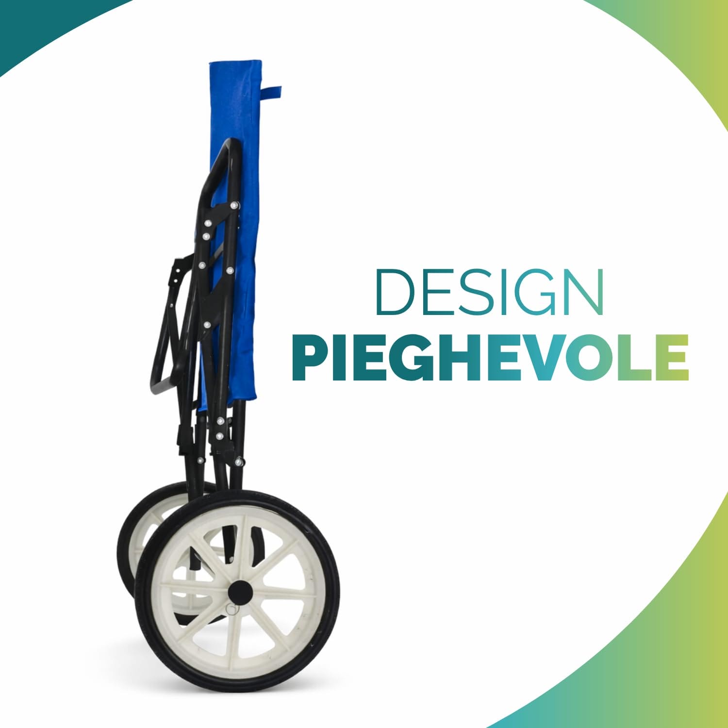 Carrello spiaggia pieghevole salvaspazio facile da trasportare e riporre